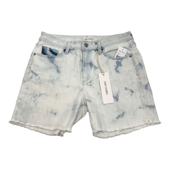 Driftwood NWT Lulu Light Wash Embroidered Cut Off 5" Denim Shorts Women’s 27 - Picture 1 of 10